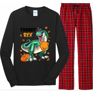 Turkey Rex Dinosaur T Rex Thanksgiving Pumpkin Gift Long Sleeve Pajama Set