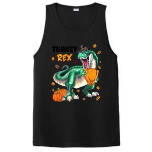 Turkey Rex Dinosaur T Rex Thanksgiving Pumpkin Gift PosiCharge Competitor Tank