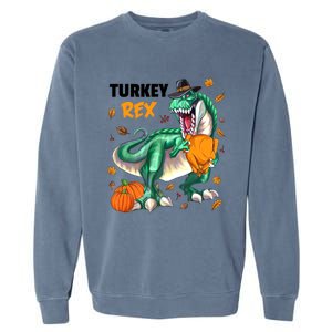 Turkey Rex Dinosaur T Rex Thanksgiving Pumpkin Gift Garment-Dyed Sweatshirt