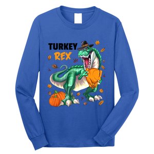 Turkey Rex Dinosaur T Rex Thanksgiving Pumpkin Gift Long Sleeve Shirt