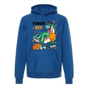 Turkey Rex Dinosaur T Rex Thanksgiving Pumpkin Gift Premium Hoodie