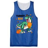 Turkey Rex Dinosaur T Rex Thanksgiving Pumpkin Gift Mesh Reversible Basketball Jersey Tank