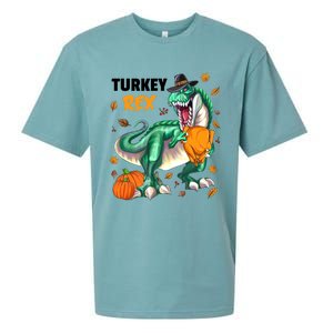 Turkey Rex Dinosaur T Rex Thanksgiving Pumpkin Gift Sueded Cloud Jersey T-Shirt