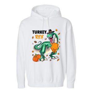 Turkey Rex Dinosaur T Rex Thanksgiving Pumpkin Gift Garment-Dyed Fleece Hoodie