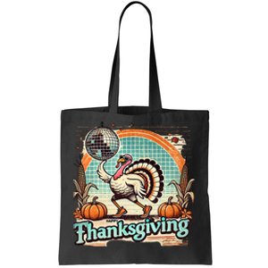 Thanksgiving Retro Disco Turkey Graphic Top Funky Turkey Tote Bag