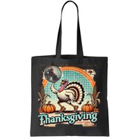 Thanksgiving Retro Disco Turkey Graphic Top Funky Turkey Tote Bag