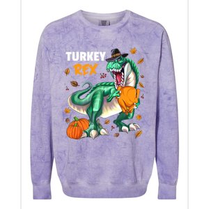 Turkey Rex Dinosaur T Rex Thanksgiving Pumpkin Meaningful Gift Colorblast Crewneck Sweatshirt