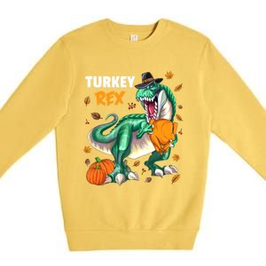 Turkey Rex Dinosaur T Rex Thanksgiving Pumpkin Meaningful Gift Premium Crewneck Sweatshirt