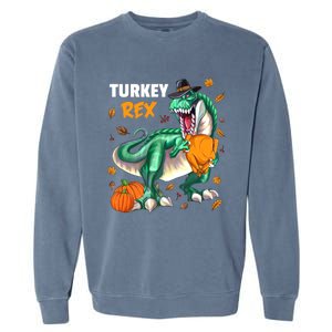 Turkey Rex Dinosaur T Rex Thanksgiving Pumpkin Meaningful Gift Garment-Dyed Sweatshirt