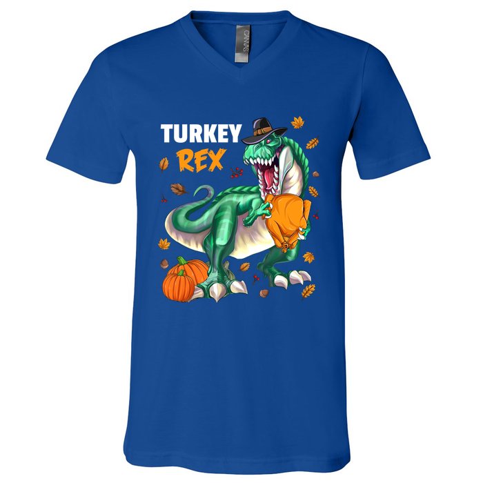 Turkey Rex Dinosaur T Rex Thanksgiving Pumpkin Meaningful Gift V-Neck T-Shirt