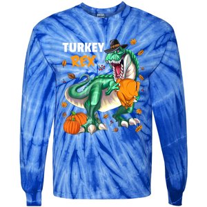 Turkey Rex Dinosaur T Rex Thanksgiving Pumpkin Meaningful Gift Tie-Dye Long Sleeve Shirt