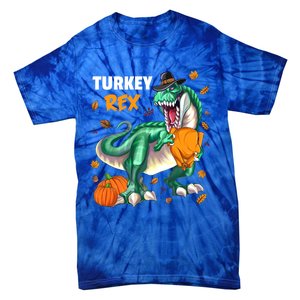 Turkey Rex Dinosaur T Rex Thanksgiving Pumpkin Meaningful Gift Tie-Dye T-Shirt