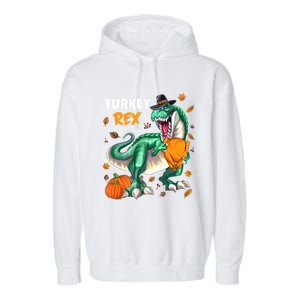 Turkey Rex Dinosaur T Rex Thanksgiving Pumpkin Meaningful Gift Garment-Dyed Fleece Hoodie