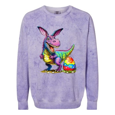 T Rex Dino Bunny Dinosaurs Hunt Eggs Happy Easter Colorblast Crewneck Sweatshirt