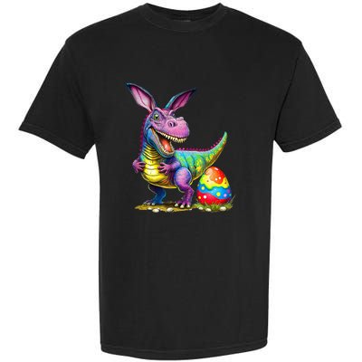 T Rex Dino Bunny Dinosaurs Hunt Eggs Happy Easter Garment-Dyed Heavyweight T-Shirt