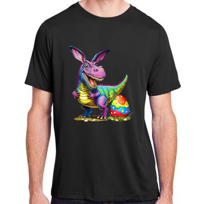 T Rex Dino Bunny Dinosaurs Hunt Eggs Happy Easter Adult ChromaSoft Performance T-Shirt