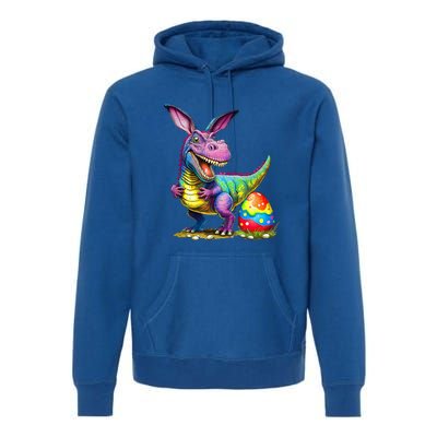 T Rex Dino Bunny Dinosaurs Hunt Eggs Happy Easter Premium Hoodie