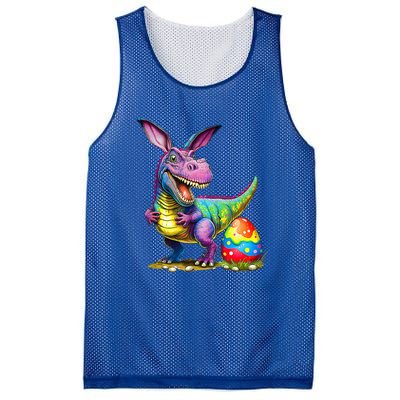 T Rex Dino Bunny Dinosaurs Hunt Eggs Happy Easter Mesh Reversible Basketball Jersey Tank