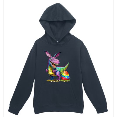 T Rex Dino Bunny Dinosaurs Hunt Eggs Happy Easter Urban Pullover Hoodie