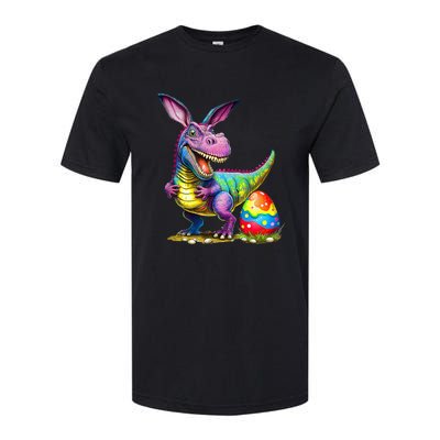 T Rex Dino Bunny Dinosaurs Hunt Eggs Happy Easter Softstyle CVC T-Shirt