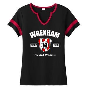 The Red Dragons Wrexham FC Football Club Wrexham Ladies Halftime Notch Neck Tee