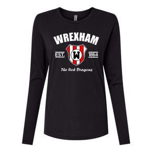 The Red Dragons Wrexham FC Football Club Wrexham Womens Cotton Relaxed Long Sleeve T-Shirt