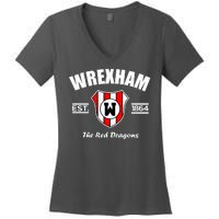 The Red Dragons Wrexham FC Football Club Wrexham Women's V-Neck T-Shirt