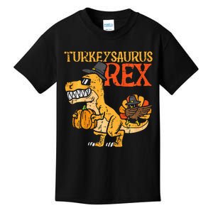 Turkeysaurus Rex Dab Turkey Dino Thanksgiving Kids T-Shirt