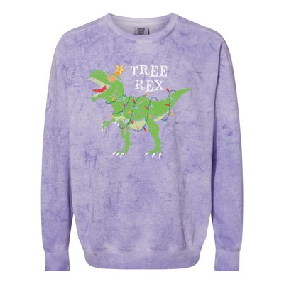 Tree Rex Dinosaur Funny Cute Christmas Pajama Xmas Vintage Gift Colorblast Crewneck Sweatshirt