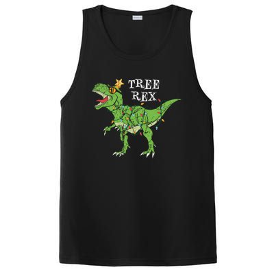 Tree Rex Dinosaur Funny Cute Christmas Pajama Xmas Vintage Gift PosiCharge Competitor Tank