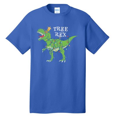 Tree Rex Dinosaur Funny Cute Christmas Pajama Xmas Vintage Gift Tall T-Shirt