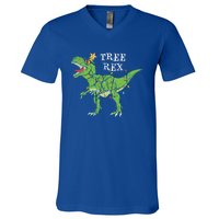 Tree Rex Dinosaur Funny Cute Christmas Pajama Xmas Vintage Gift V-Neck T-Shirt