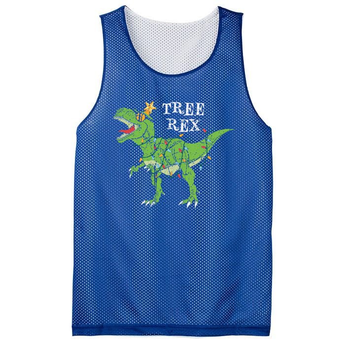 Tree Rex Dinosaur Funny Cute Christmas Pajama Xmas Vintage Gift Mesh Reversible Basketball Jersey Tank