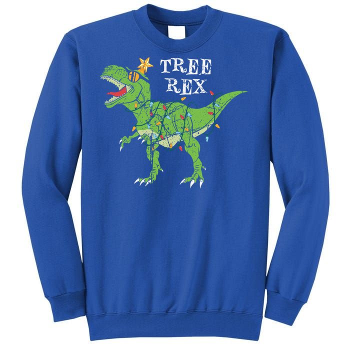 Tree Rex Dinosaur Funny Cute Christmas Pajama Xmas Vintage Gift Tall Sweatshirt