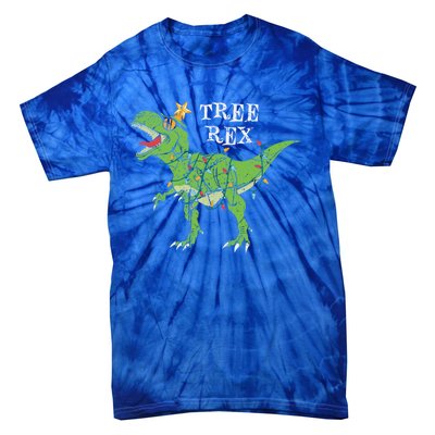 Tree Rex Dinosaur Funny Cute Christmas Pajama Xmas Vintage Gift Tie-Dye T-Shirt