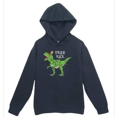 Tree Rex Dinosaur Funny Cute Christmas Pajama Xmas Vintage Gift Urban Pullover Hoodie