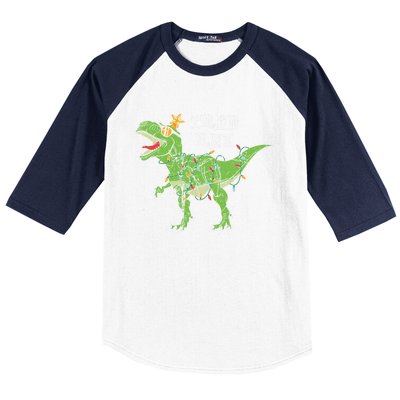 Tree Rex Dinosaur Funny Cute Christmas Pajama Xmas Vintage Gift Baseball Sleeve Shirt