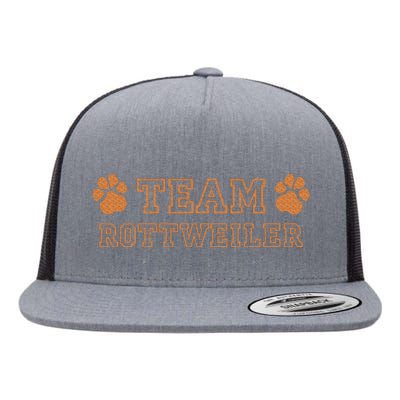 Team Rottweiler Dog Breeds Flat Bill Trucker Hat