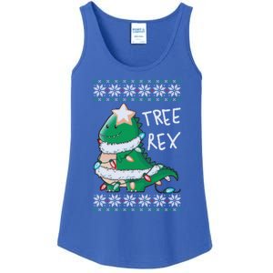 Tree Rex Dinosaur Merry Christmas Ugly Christmas Sweater Gift Ladies Essential Tank