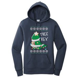 Tree Rex Dinosaur Merry Christmas Ugly Christmas Sweater Gift Women's Pullover Hoodie