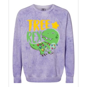 Tree Rex Dinosaur Christmas Tree Trex Christmas Great Gift Colorblast Crewneck Sweatshirt