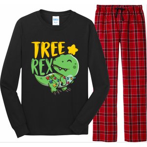 Tree Rex Dinosaur Christmas Tree Trex Christmas Great Gift Long Sleeve Pajama Set