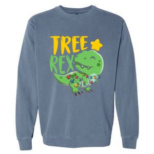 Tree Rex Dinosaur Christmas Tree Trex Christmas Great Gift Garment-Dyed Sweatshirt