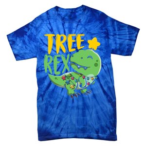 Tree Rex Dinosaur Christmas Tree Trex Christmas Great Gift Tie-Dye T-Shirt