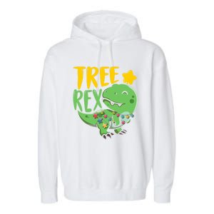 Tree Rex Dinosaur Christmas Tree Trex Christmas Great Gift Garment-Dyed Fleece Hoodie