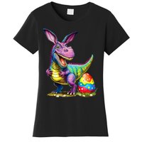 T Rex Dino Bunny Dinosaurs Hunt Eggs Happy Easter Women's T-Shirt