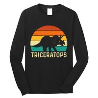 Triceratops Retro Dinosaur Lover Paleontologist Long Sleeve Shirt