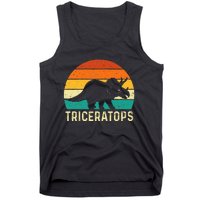 Triceratops Retro Dinosaur Lover Paleontologist Tank Top