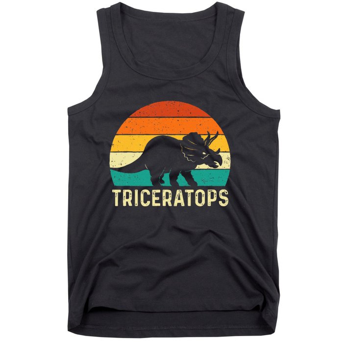 Triceratops Retro Dinosaur Lover Paleontologist Tank Top