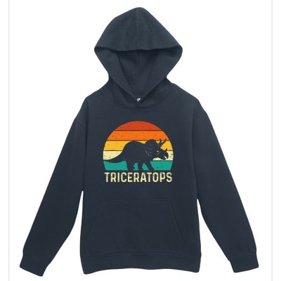 Triceratops Retro Dinosaur Lover Paleontologist Urban Pullover Hoodie